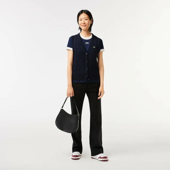 TShirts and Tops Women Lacoste Women039s Slim Fit Cotton Tennis TShirt Navy Blue White Hhw