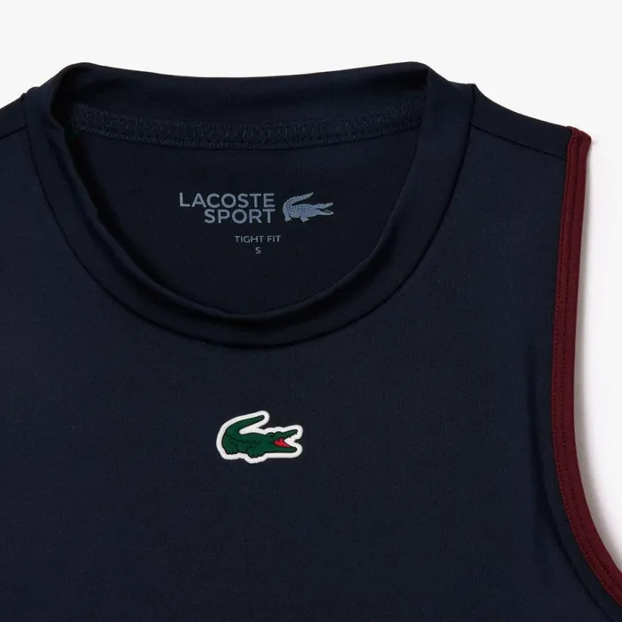 TShirts and Tops Women Lacoste Women039s Stretch Sports Bra Navy Blue Bordeaux R1i