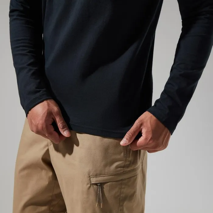 TShirts Men Berghaus Organic Big Logo Long Sleeve Tee Black