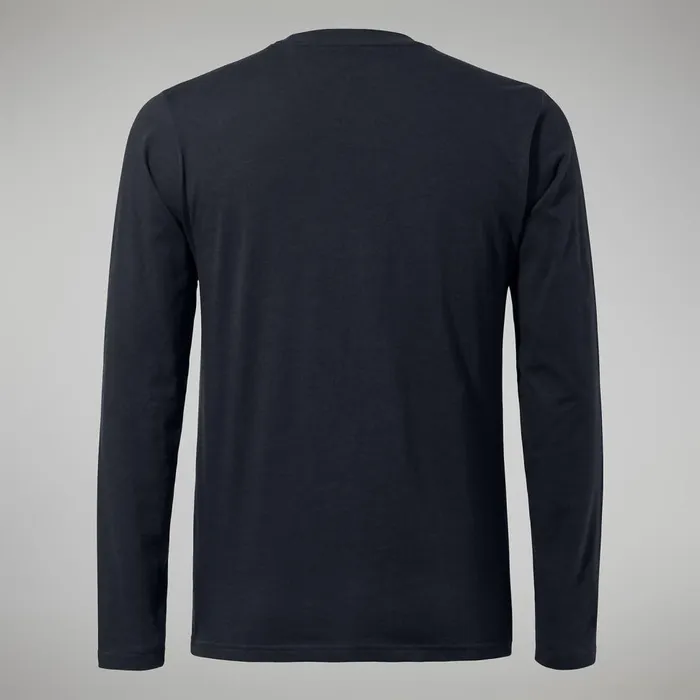 TShirts Men Berghaus Organic Big Logo Long Sleeve Tee Black
