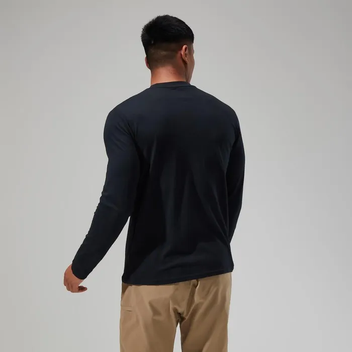 TShirts Men Berghaus Organic Big Logo Long Sleeve Tee Black