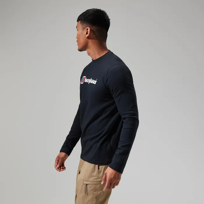 TShirts Men Berghaus Organic Big Logo Long Sleeve Tee Black
