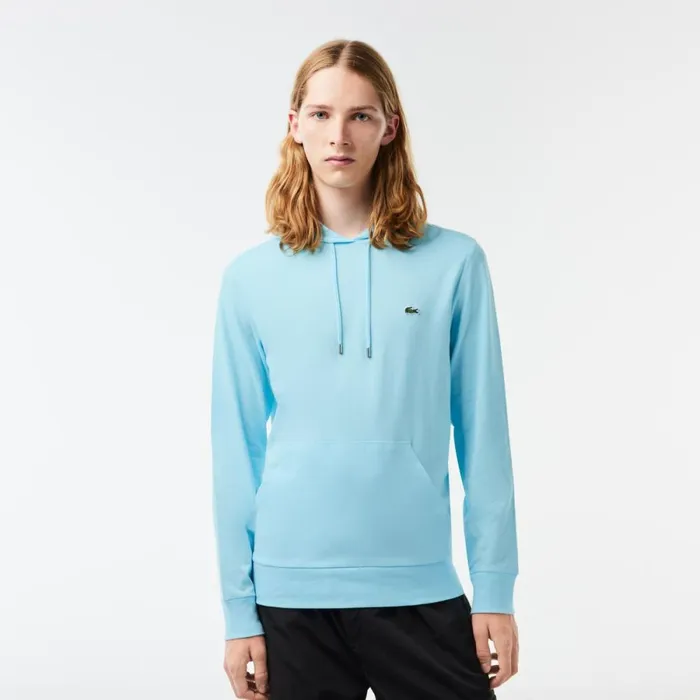 TShirts Men Lacoste Men039s Cotton Jersey Hooded TShirt Agrion Blue Siz
