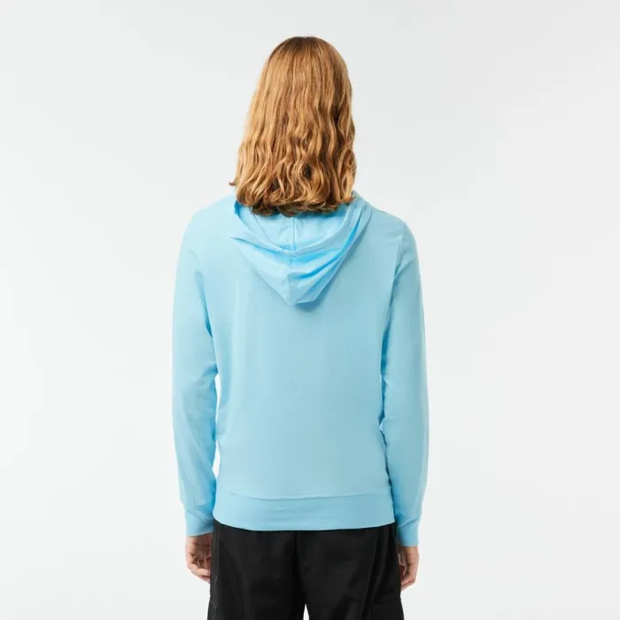 TShirts Men Lacoste Men039s Cotton Jersey Hooded TShirt Agrion Blue Siz