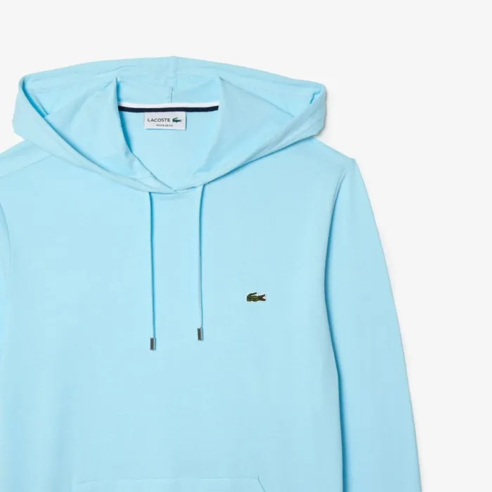 TShirts Men Lacoste Men039s Cotton Jersey Hooded TShirt Agrion Blue Siz