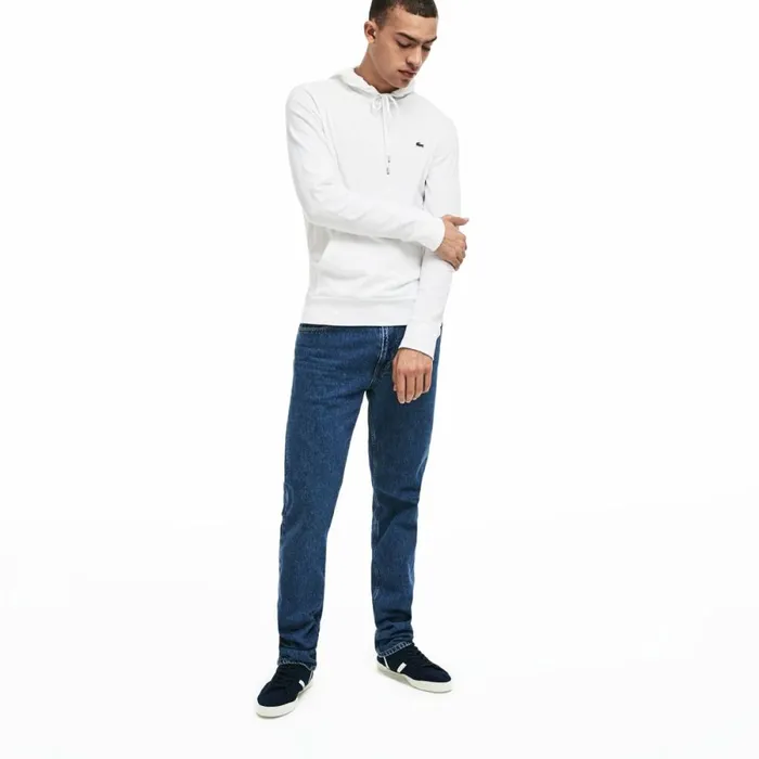 TShirts Men Lacoste Men039s Cotton Jersey Hooded TShirt White 001