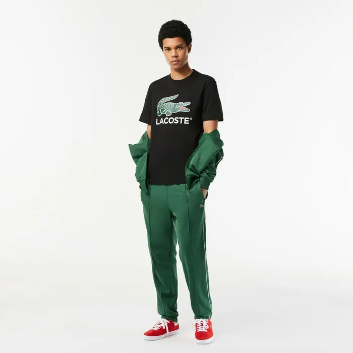 TShirts Men Lacoste Men039s Cotton Jersey Signature Print TShirt Black 031