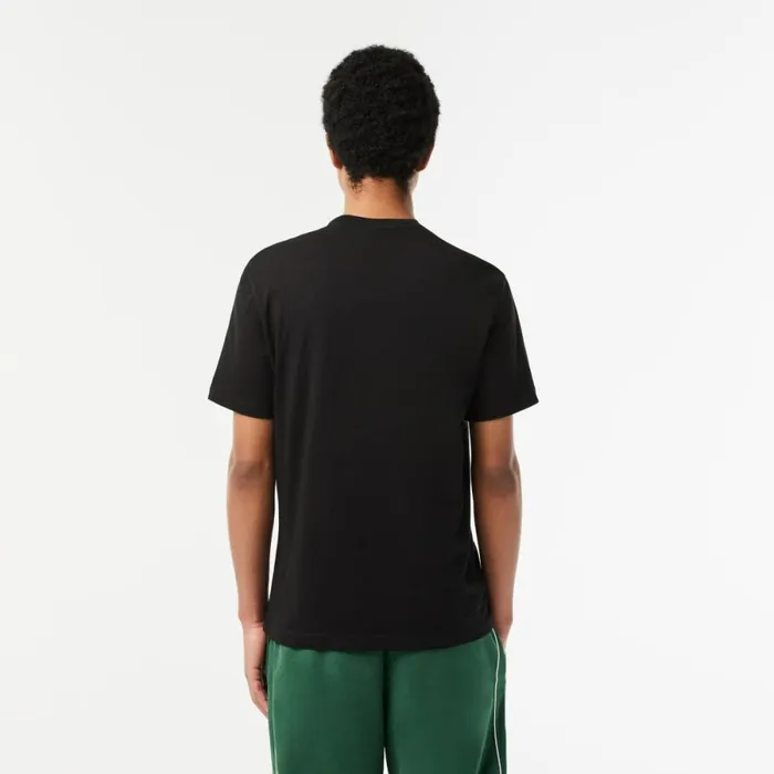 TShirts Men Lacoste Men039s Cotton Jersey Signature Print TShirt Black 031