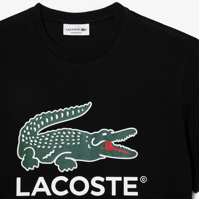 TShirts Men Lacoste Men039s Cotton Jersey Signature Print TShirt Black 031