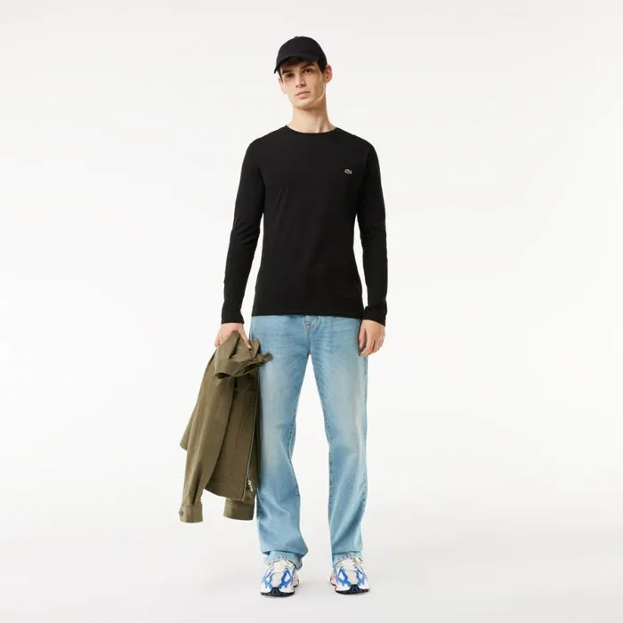 TShirts Men Lacoste Men039s Crew Neck Pima Cotton Jersey TShirt Black 031