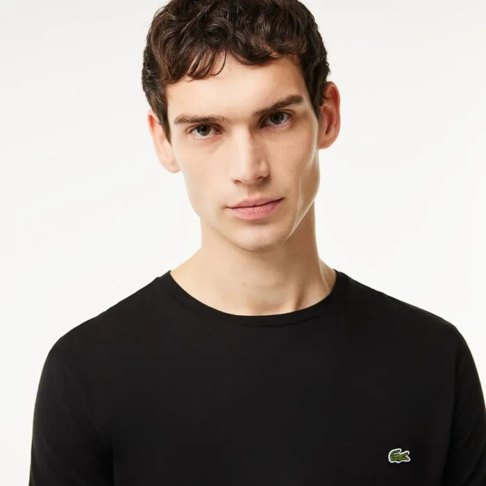 TShirts Men Lacoste Men039s Crew Neck Pima Cotton Jersey TShirt Black 031