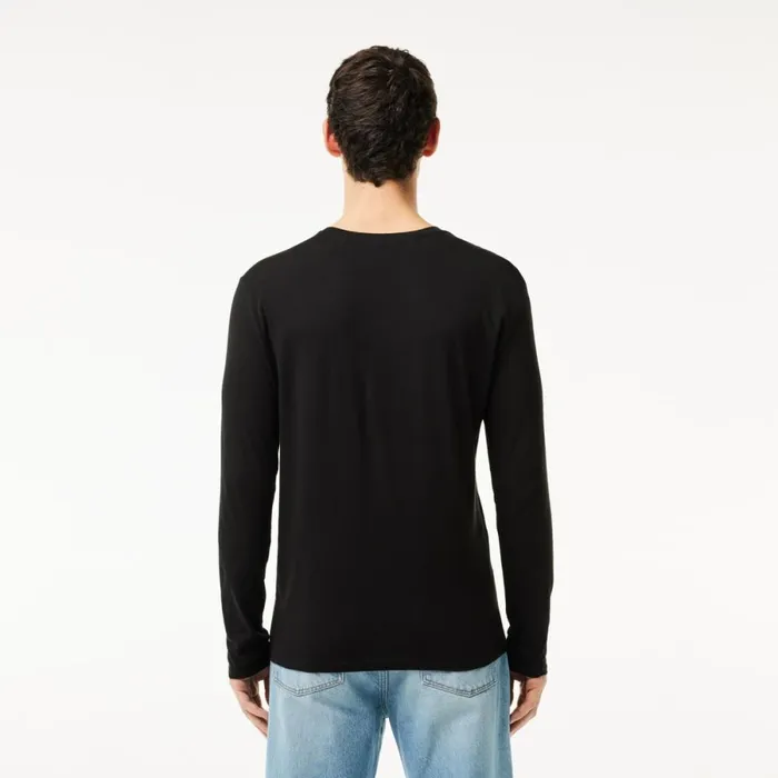 TShirts Men Lacoste Men039s Crew Neck Pima Cotton Jersey TShirt Black 031