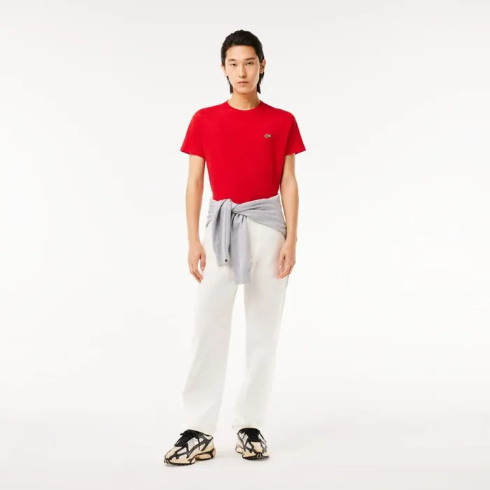 TShirts Men Lacoste Men039s Crew Neck Pima Cotton Jersey TShirt Red 240