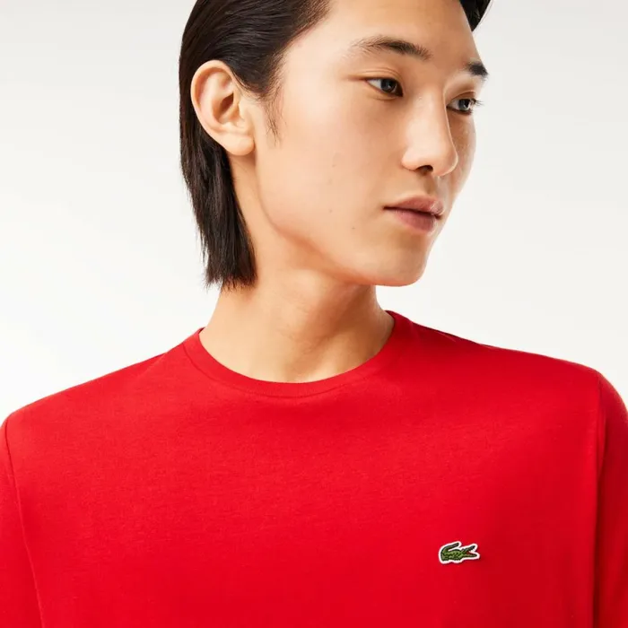 TShirts Men Lacoste Men039s Crew Neck Pima Cotton Jersey TShirt Red 240