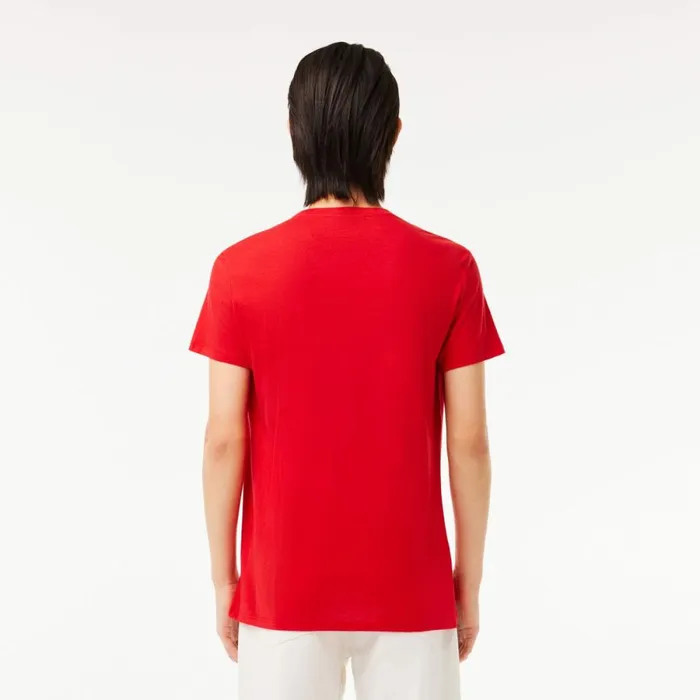 TShirts Men Lacoste Men039s Crew Neck Pima Cotton Jersey TShirt Red 240
