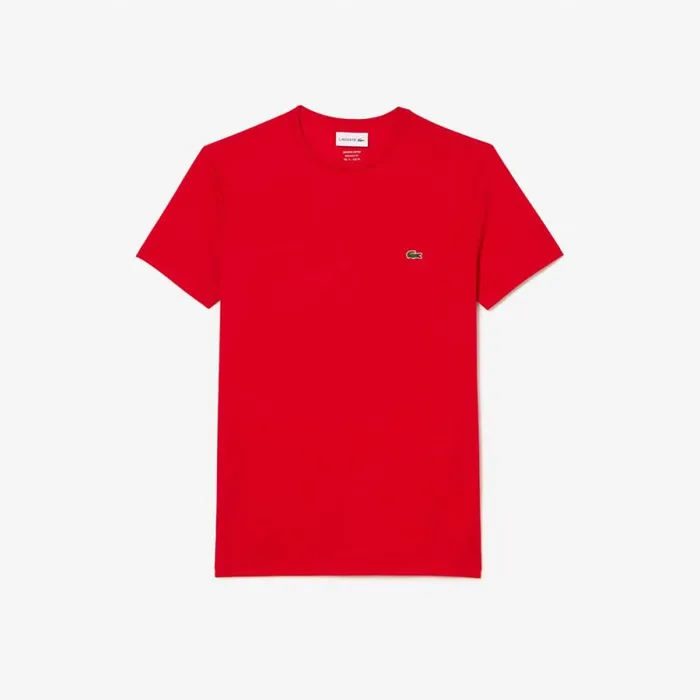 TShirts Men Lacoste Men039s Crew Neck Pima Cotton Jersey TShirt Red 240