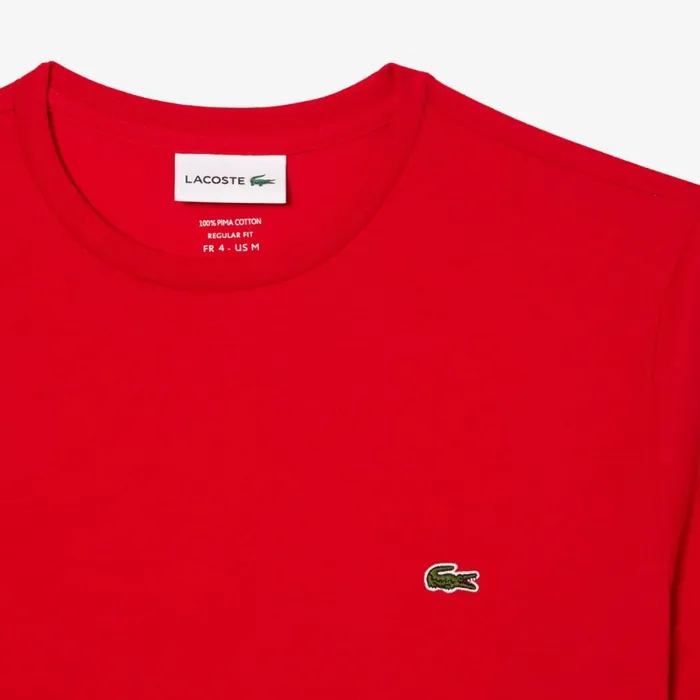 TShirts Men Lacoste Men039s Crew Neck Pima Cotton Jersey TShirt Red 240