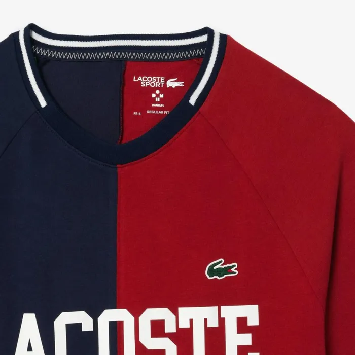 TShirts Men Lacoste Men039s Lacoste Sport X Daniil Medvedev UltraDry Tennis TShirt Navy Blue Bordeaux Isv