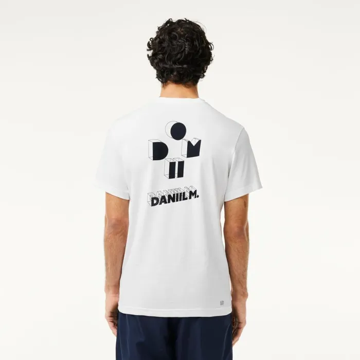 TShirts Men Lacoste Men039s Lacoste Sport X Daniil Medvedev UltraDry Tennis TShirt White 001