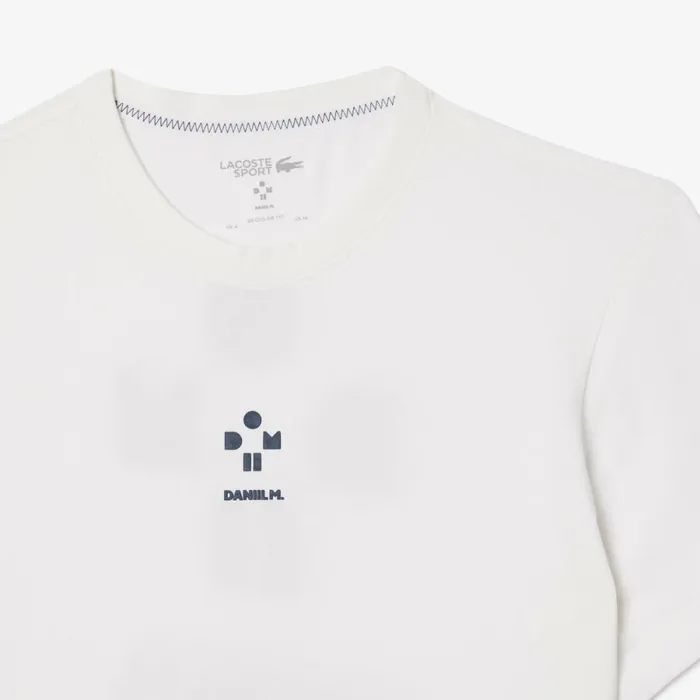 TShirts Men Lacoste Men039s Lacoste Sport X Daniil Medvedev UltraDry Tennis TShirt White 001