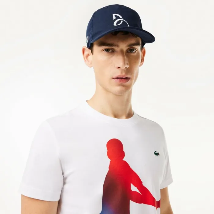 TShirts Men Lacoste Men039s Lacoste Tennis X Novak Djokovic TShirt and Cap Set White 001