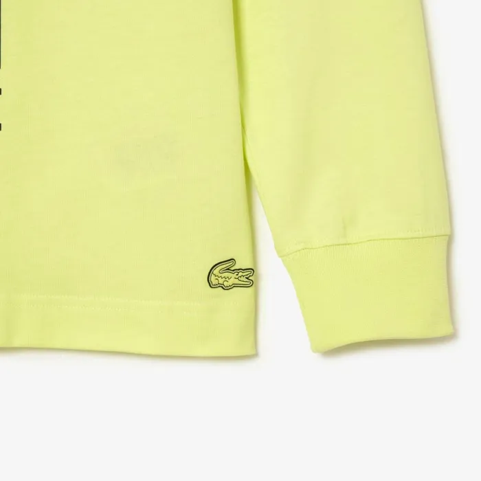 TShirts Men Lacoste Men039s Loose Fit Ren Lacoste Print TShirt Navy Blue Yellow Orange White Wta