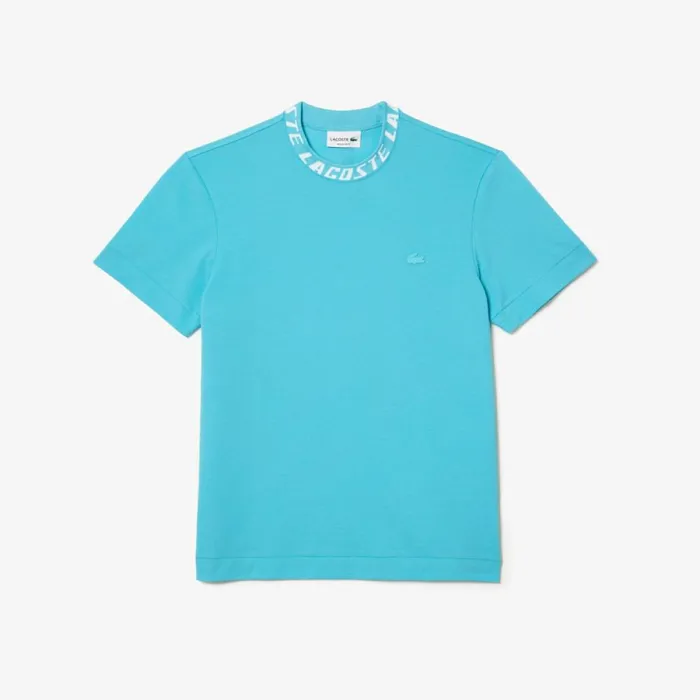 TShirts Men Lacoste Men039s Regular Fit Branded Collar TShirt Blue Spi