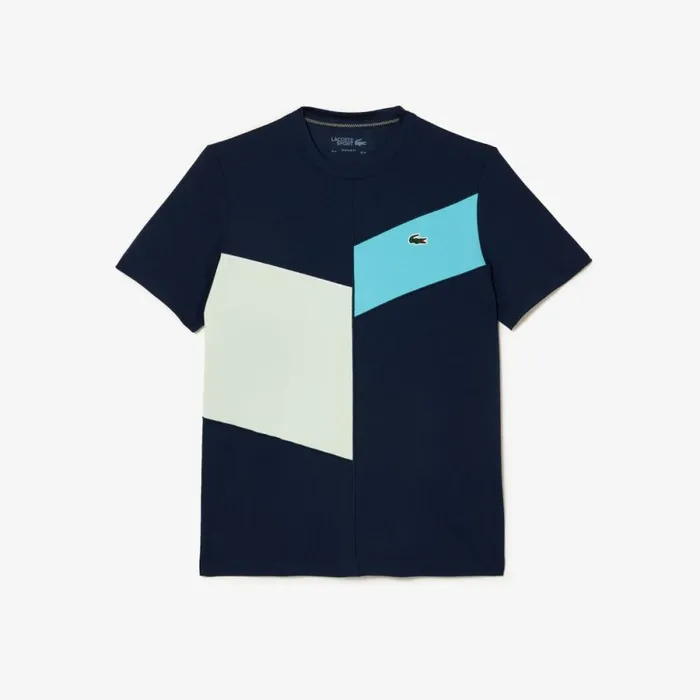 TShirts Men Lacoste Men039s Regular Fit Seamless Tennis TShirt Navy Blue Blue Green White Rih