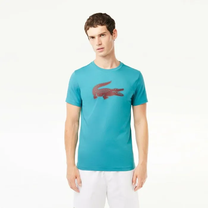 TShirts Men Lacoste Men039s Sport 3D Print Croc Jersey TShirt Blue Bordeaux Ni8