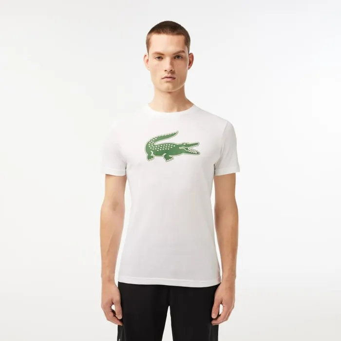 TShirts Men Lacoste Men039s Sport 3D Print Croc Jersey TShirt White Green 737