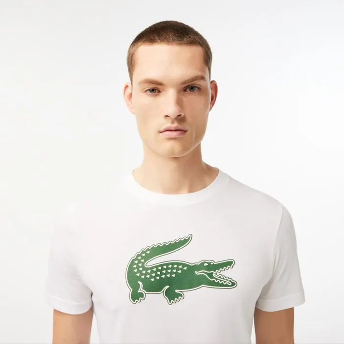 TShirts Men Lacoste Men039s Sport 3D Print Croc Jersey TShirt White Green 737