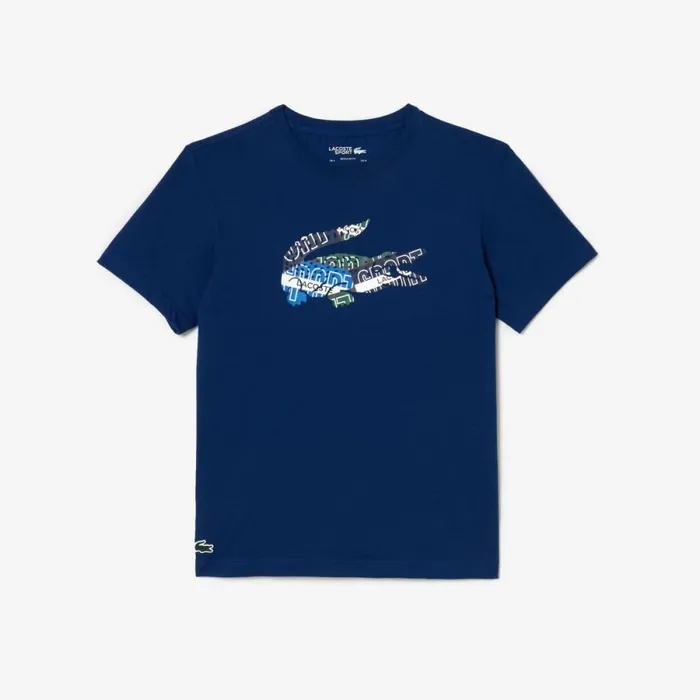 TShirts Men Lacoste Men039s SPORT Cotton Jersey TShirt Methylene Blue F9f
