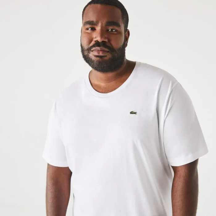 TShirts Men Lacoste Men039s Tall Fit Pima Cotton Jersey TShirt White 001