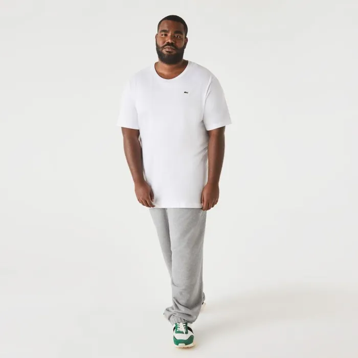 TShirts Men Lacoste Men039s Tall Fit Pima Cotton Jersey TShirt White 001