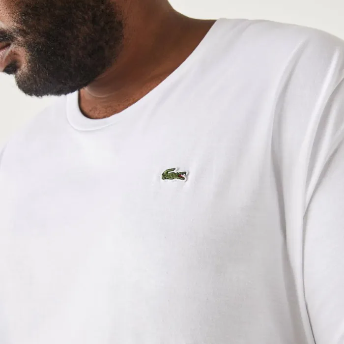 TShirts Men Lacoste Men039s Tall Fit Pima Cotton Jersey TShirt White 001