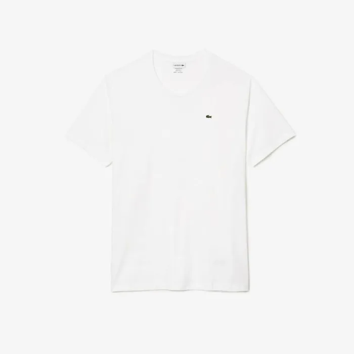 TShirts Men Lacoste Men039s Tall Fit Pima Cotton Jersey TShirt White 001