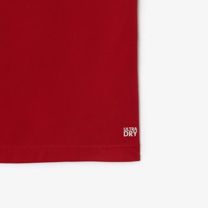 TShirts Men Lacoste Men039s UltraDry Logo Stripe Piqu Tennis TShirt Navy Blue Bordeaux Is4