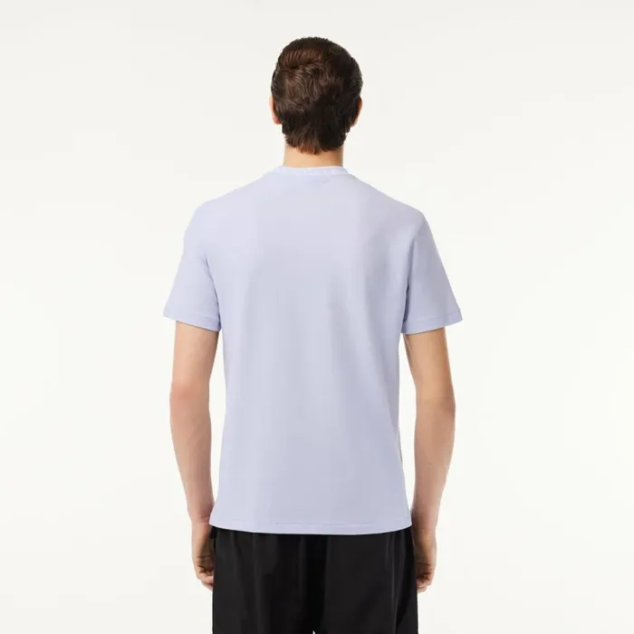 TShirts Men Lacoste Men039s Ultralight Piqu Logo Jacquard Collar TShirt Phoenix Blue J2g