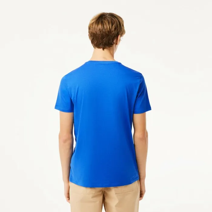 TShirts Men Lacoste Men039s VNeck Pima Cotton Jersey TShirt Ladigue Blue Ixw