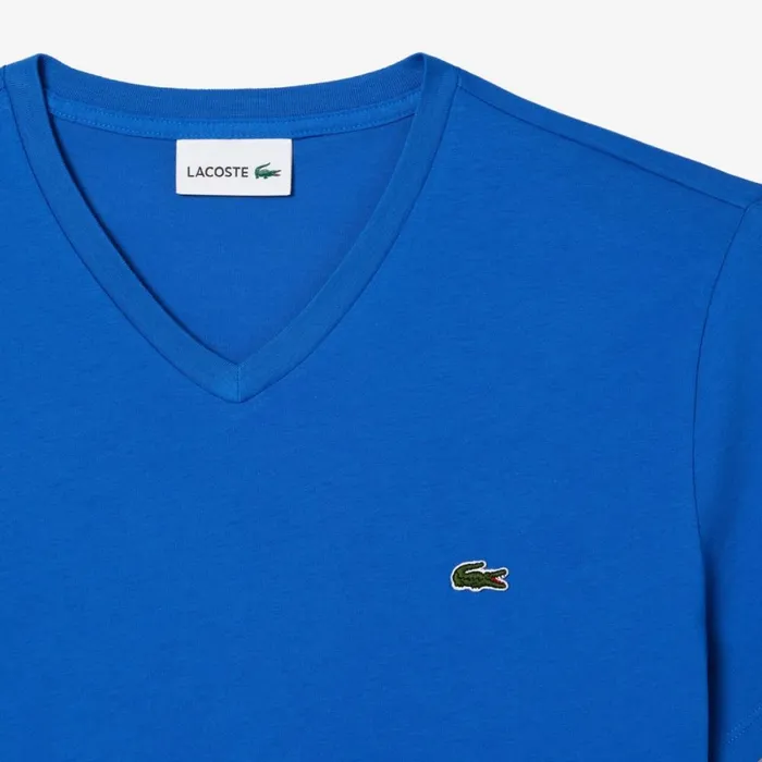 TShirts Men Lacoste Men039s VNeck Pima Cotton Jersey TShirt Ladigue Blue Ixw