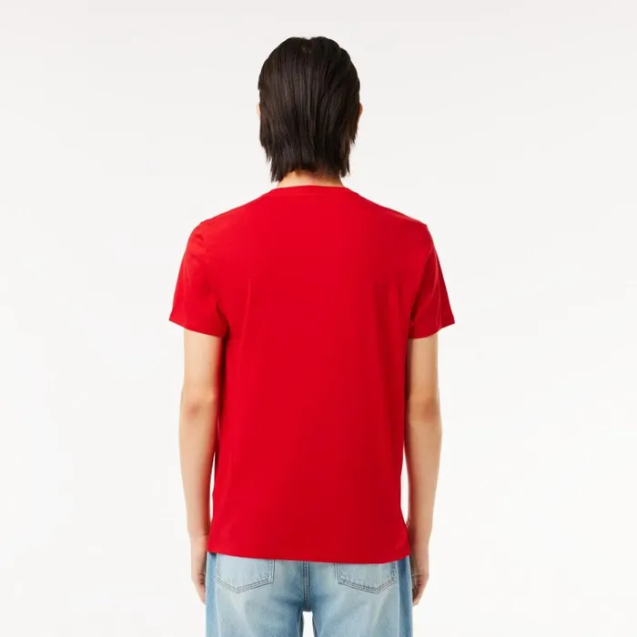 TShirts Men Lacoste Men039s VNeck Pima Cotton Jersey TShirt Red 240