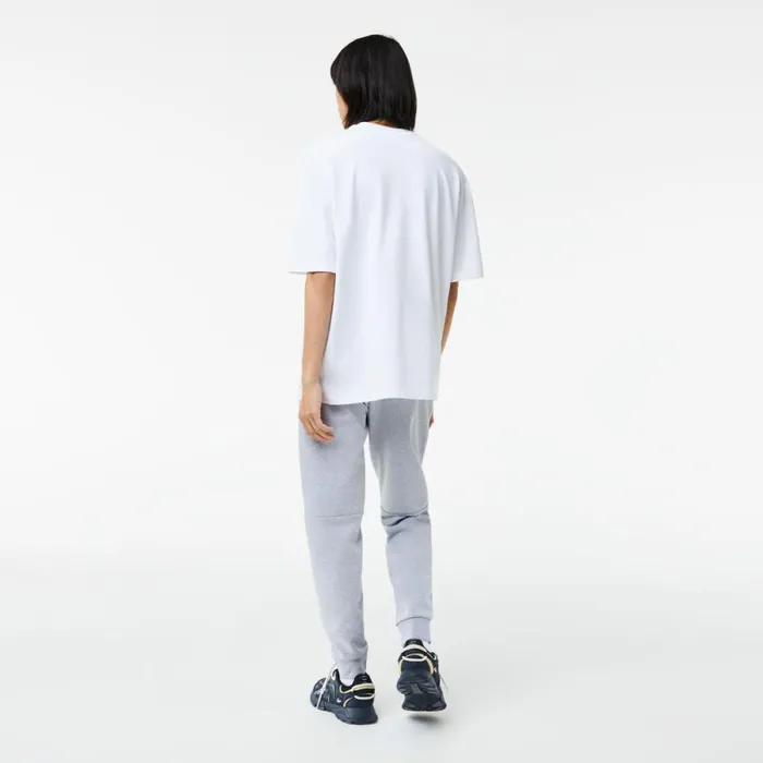 TShirts Men Lacoste Mens Loose Fit Organic Cotton Piqu TShirt White 001