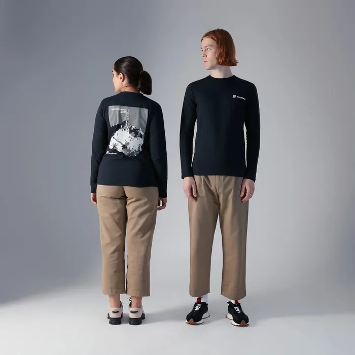 TShirts MenWomen Berghaus Kanchenjunga Static Long Sleeve TShirts 8211 Black
