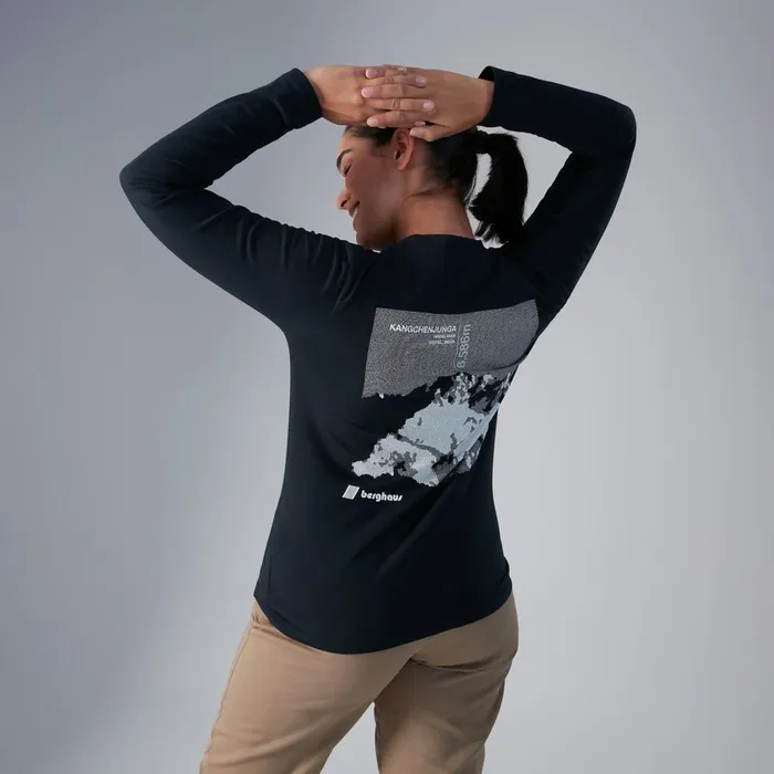 TShirts MenWomen Berghaus Kanchenjunga Static Long Sleeve TShirts 8211 Black