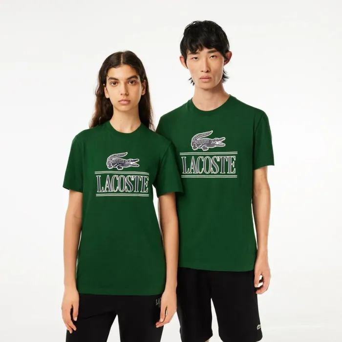 TShirts MenWomen Lacoste Unisex Regular Fit Heavy Cotton Jersey TShirt Pine Green 132