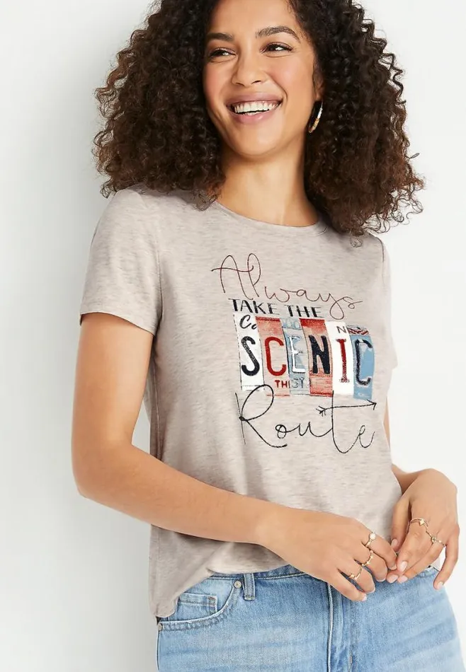 Take The Scenic Route Graphic Tee Women Maurices Tops