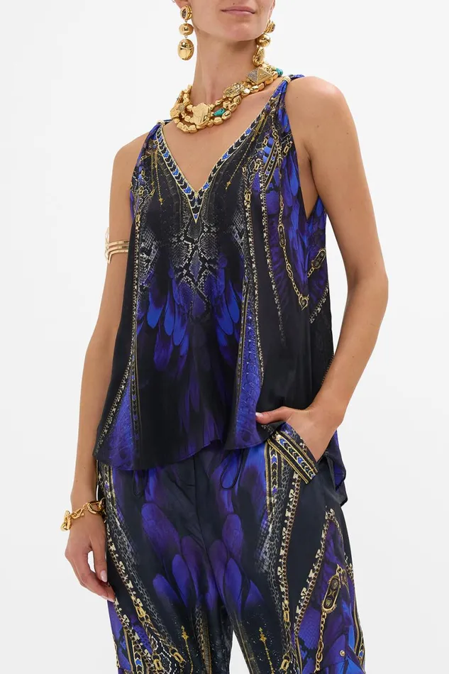 TANK TOP WITH STRAP BEAD DETAIL OTHER SIDE OF THE OASIS Other Side Of The Oasis Womens Camilla Tees