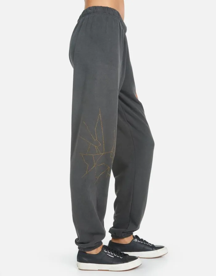 Tanzy Def Leppard Leopard Pigment Black Women Lauren Moshi Long Sweatpants