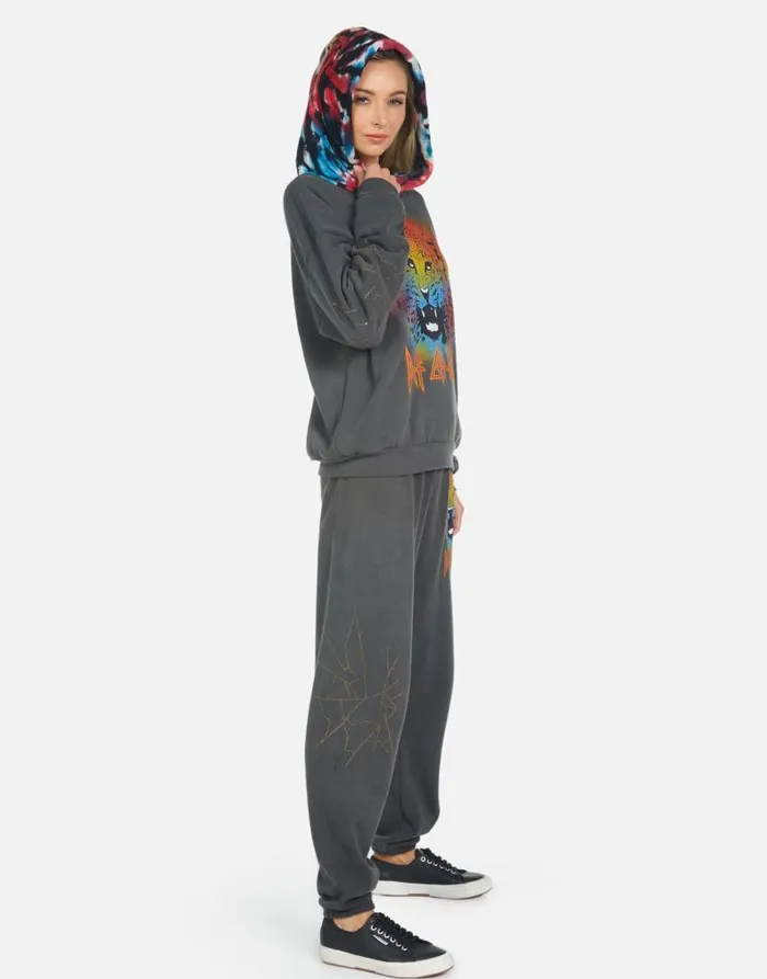 Tanzy Def Leppard Leopard Pigment Black Women Lauren Moshi Long Sweatpants