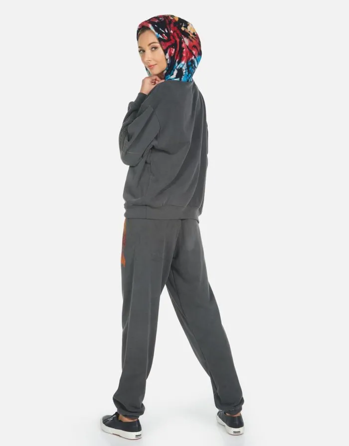 Tanzy Def Leppard Leopard Pigment Black Women Lauren Moshi Long Sweatpants
